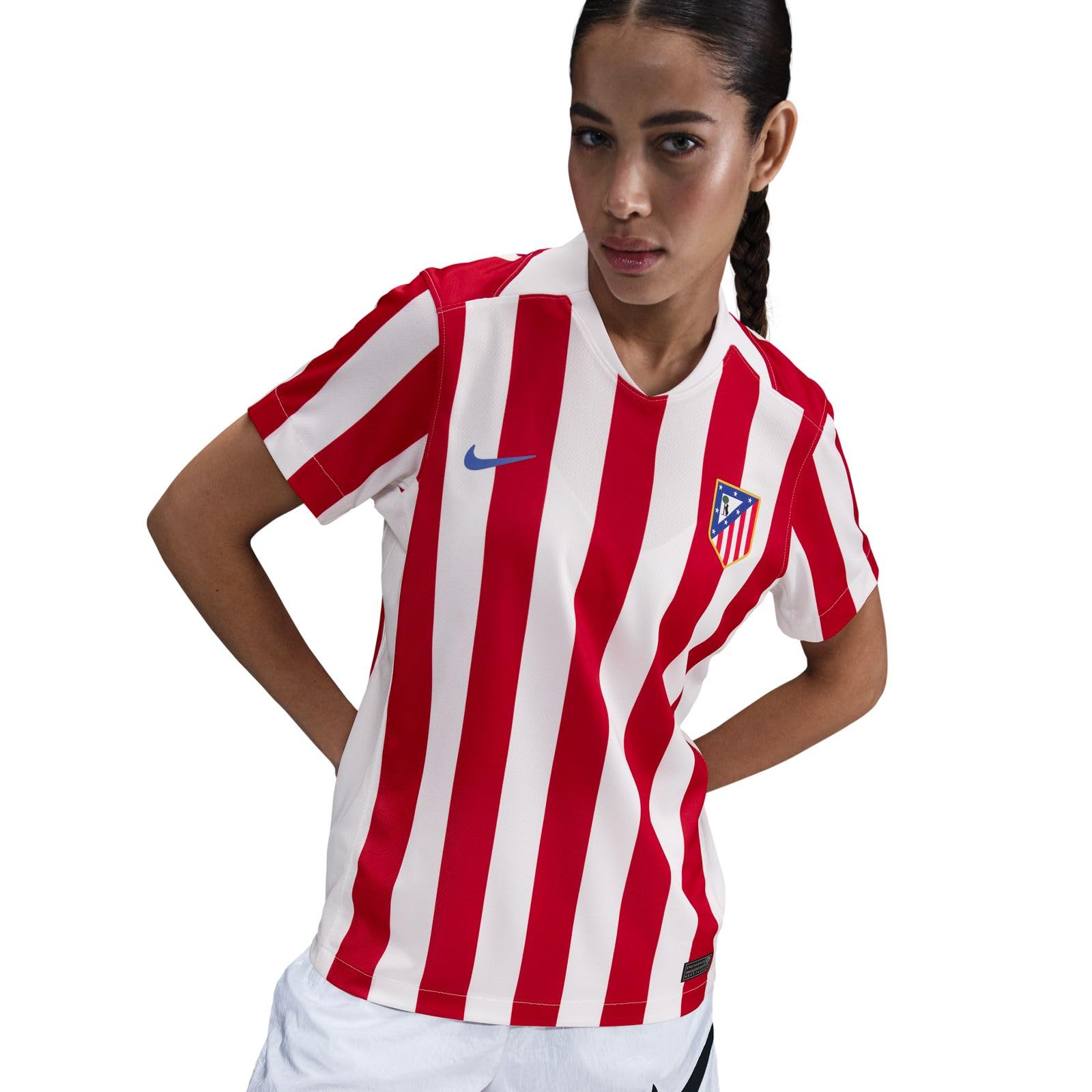 Camiseta de fútbol réplica Atlético Madrid 2025/26 Stadium Home Nike con tecnología Dri-FIT para Mujer, HJ5089