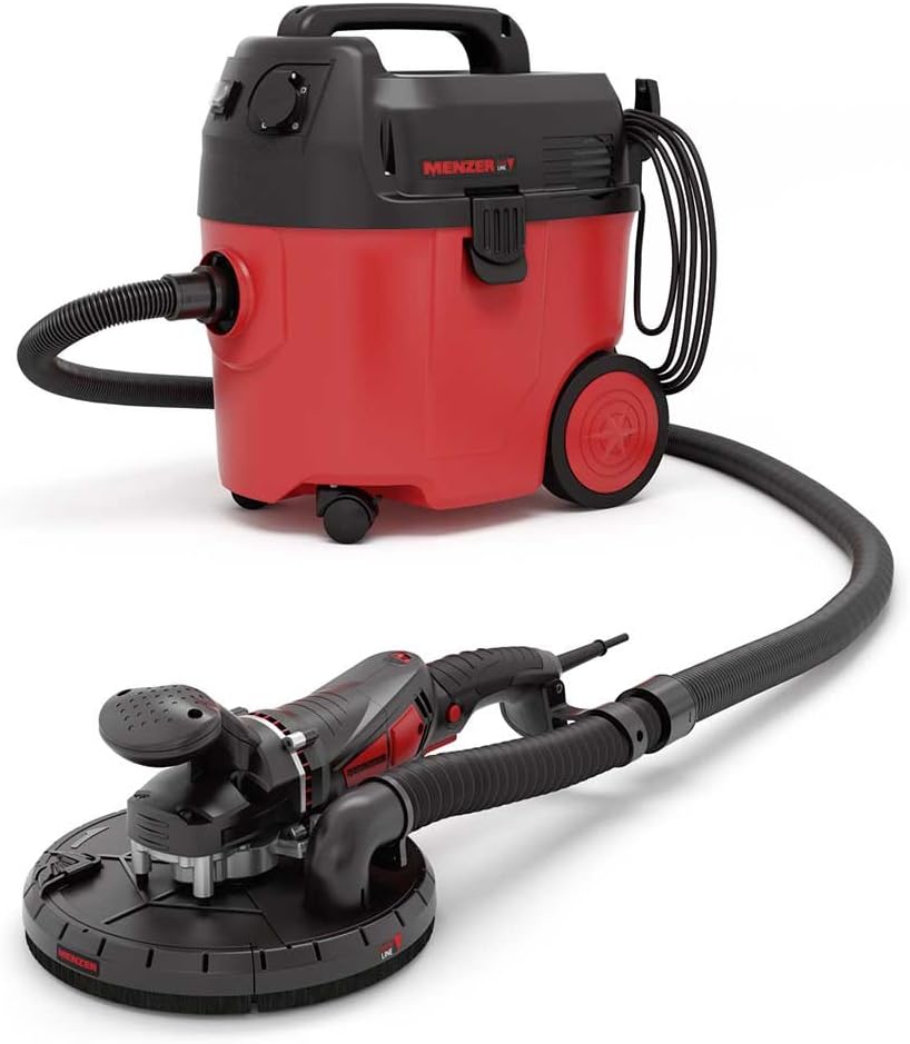 MENZER Drywall Sander TBS 225 & Industrial Vacuum Cleaner VC 760 incl. Abrasives Set - 230 V