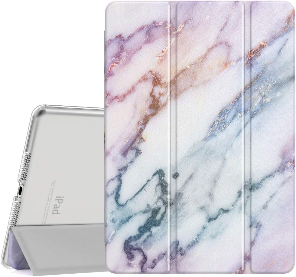Dadanism iPad 9th/8th/7th Generation Case iPad 10.2 Inch (2021/2020/2019Model) Case, [Shock Absorption] Ultra Slim Lightweight Trifold Stand Smart Cover for iPad 10.2 inch Tablet, Purple Marble