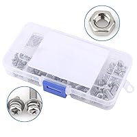 Vista 6 de Juego de tornillos y tuercas de acero inoxidable 304 tornillos de cabeza plana Kit surtido de tuercas M2 M2.5 M3 M4 M5