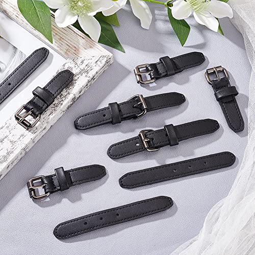 FINGERINSPIRE 6 works Leather Sew-On Toggles Closures Black PU Leather Snap Toggle Duffle Jacket Buckle Metal Leather Clasp Fastener Replacement Snap Toggle for Shoes Coat Jacket Bags DIY Craft - Image 4