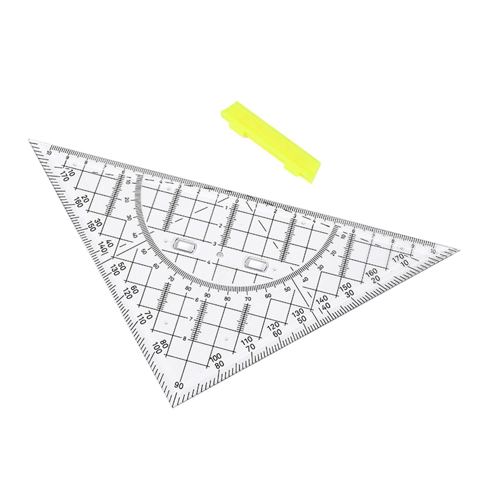 Dreieckszeichenwerkzeug, Geometrie 22 cm – Mathe-Winkelmesser, transparent zum Nähen und Schneiden von Patchwork-Dreiecken.