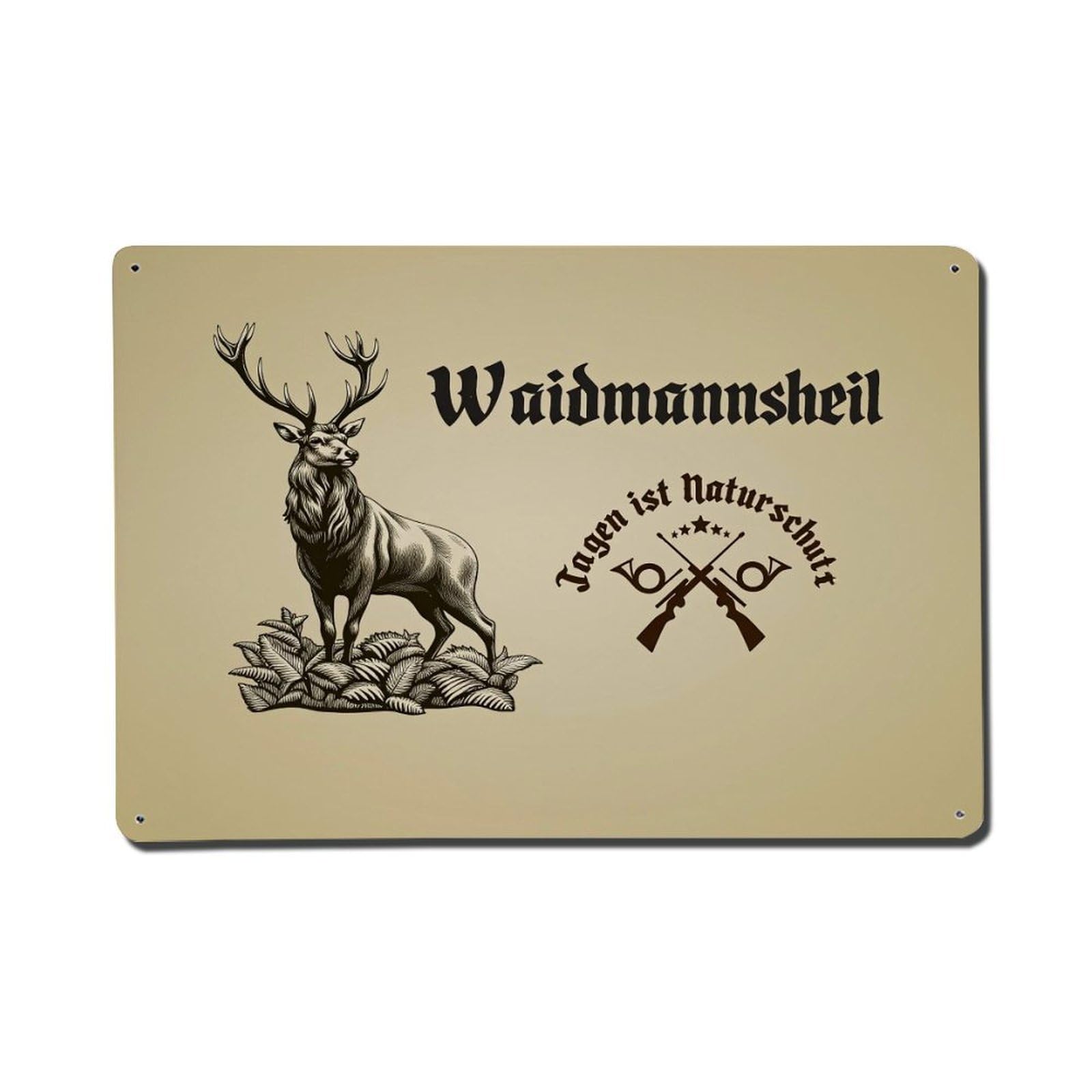 Deer Hunting Nature Protection Symbol Metal Tin Sign Plaque
