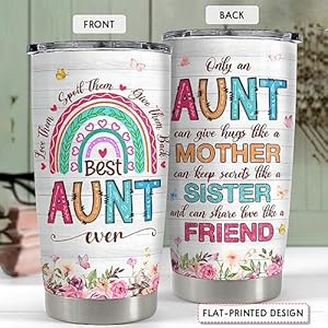 SANDJEST Aunt Tumbler 20oz Best Aunt Ever Cup Gift Stainless Steel Insulated Tumblers Coffee Travel Mug Auntie Cup Aunts Gift for Birthday Christmas SANDJEST Aunt Tumbler 20oz Best Aunt Ever Cup Gift Stainless Steel Insulated Tumblers Coffee Travel Mug Auntie Cup Aunts Gift for Birthday Christmas