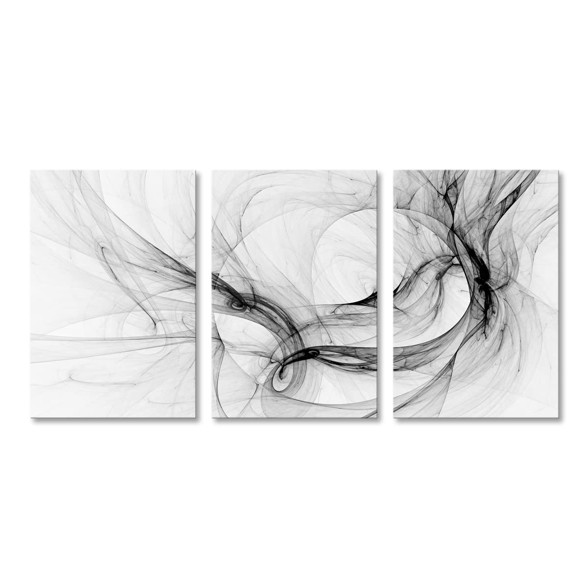 Black and White Abstract Print Artwork 3 Pieces Modern Canvas Painting Wall Art Decor for Living Room Bedroom Bathroom