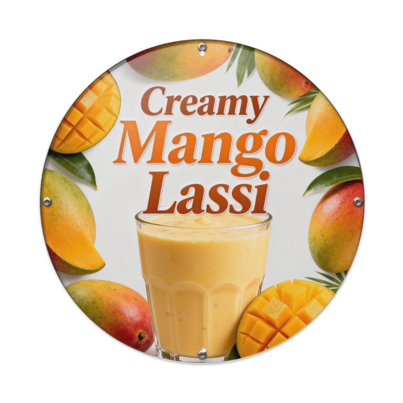 Creamy Mango Lassi Metal Tin Sign Plaque