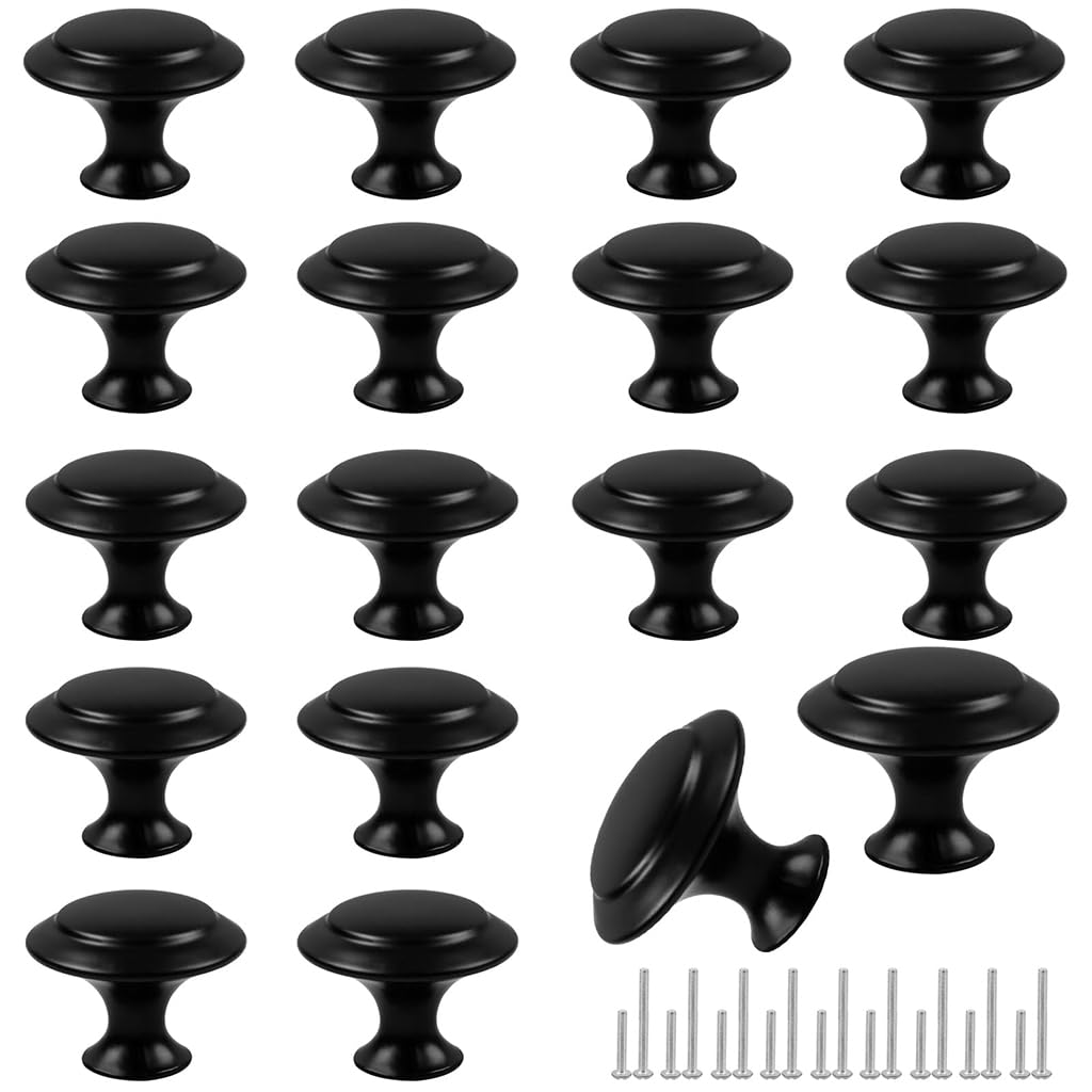 HASTHIP® 18Pcs Drawer Pulls Handles, Matte Black Stainless Steel Furniture Handles, Classic Modern Minimalist Pull Handles for Cabinets, Drawers, Dressers & Nightstands-image-40