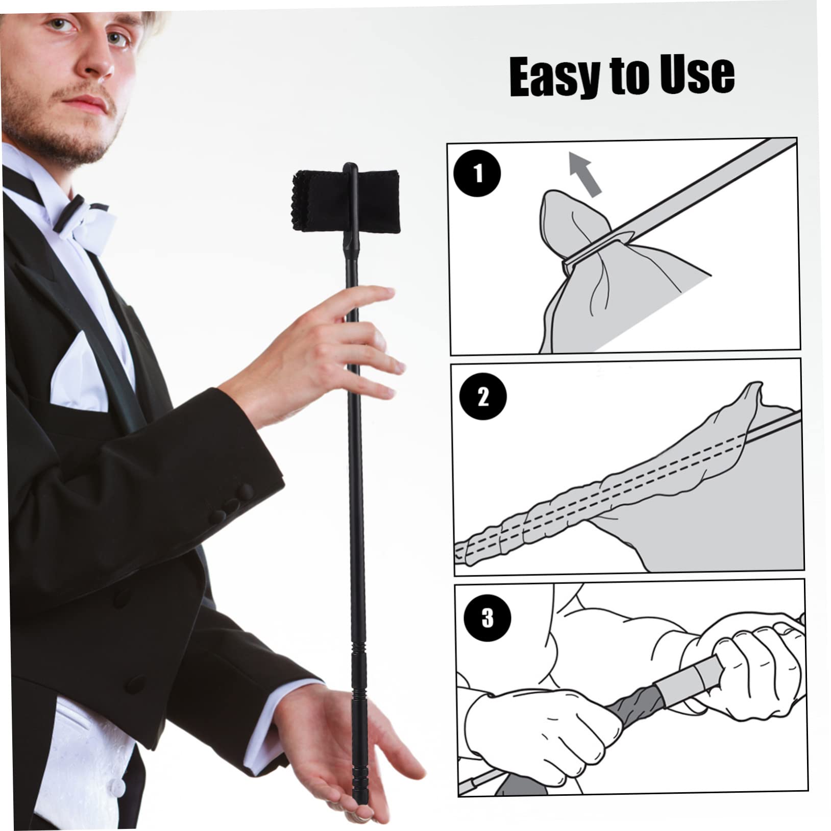 FAVOMOTO Flute Set Includes Flute Cleaning Rod Cleaning Cloth for Flute Saxophone Guitar Piano Cleaning