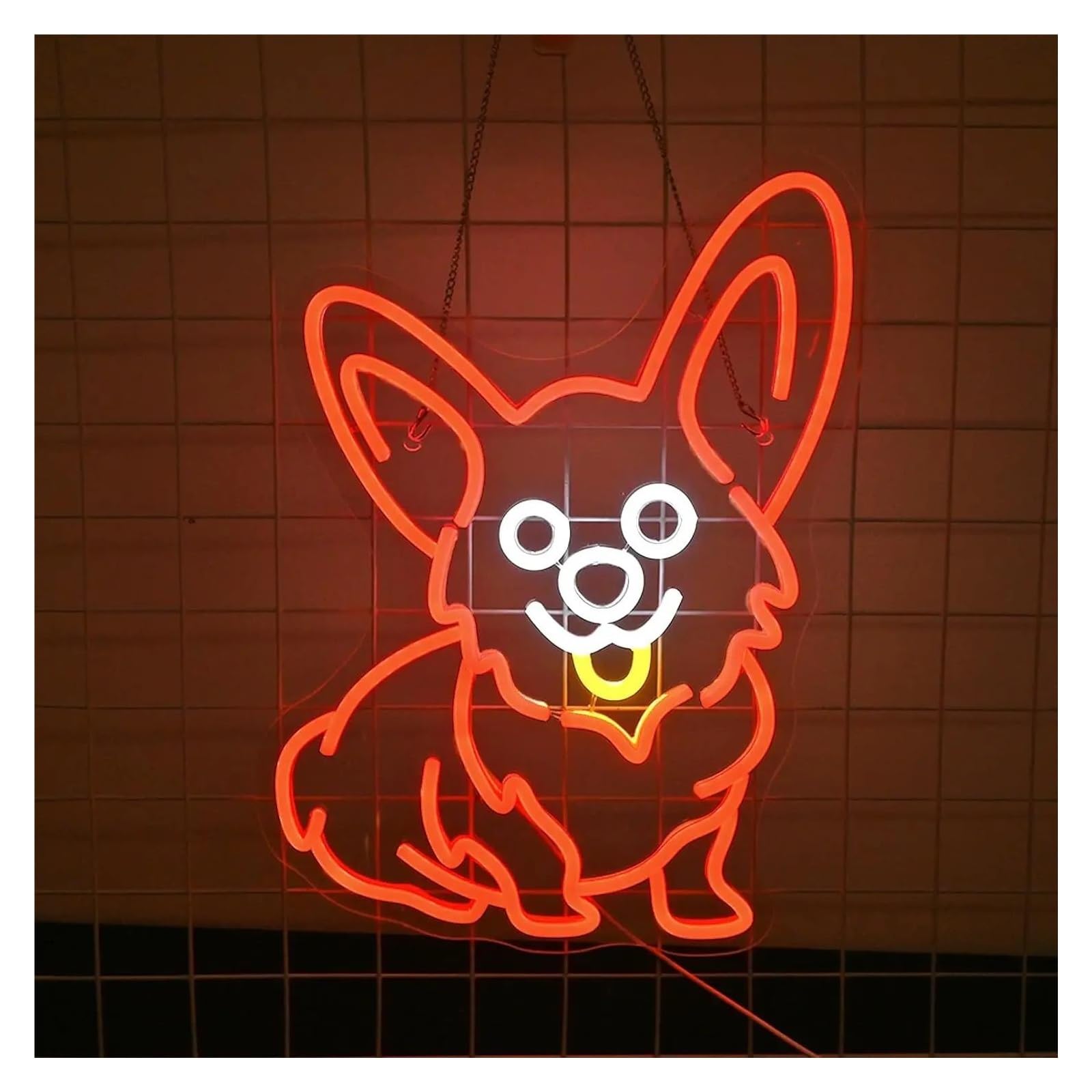 LEMST Signs Lamp Corgi Dog Neon Sign Dog Room Decor Light USB Powered for Pet Shop Club Home for Dog Lovers 32cmх42cm