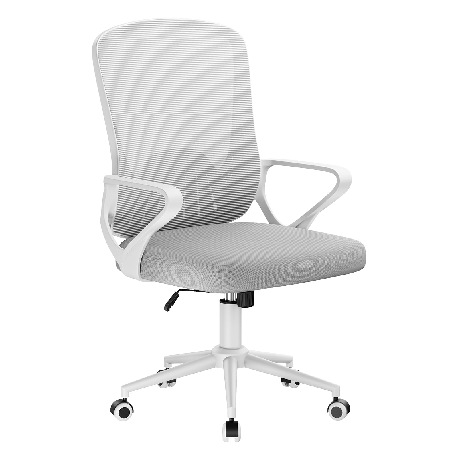 naspaluro Computer Desk Chair, Ergonomic Chairs with 3D Lumbar Support, Unique Armrests Mesh Chairs with Metal Claws, Mid-Back Home Office Chair-Gray Chair — image 1