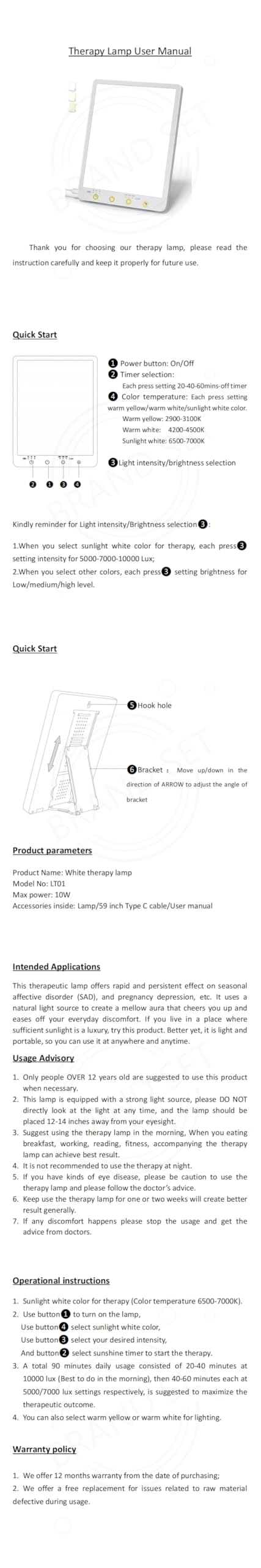 SAD Lamp Lampe de luminothérapie 10 000 lux – Lampe solaire à spectre complet avec 3 températures de couleur, minuterie et fonction mémoire, lampe de contrôle tactile portable pour la maison, le