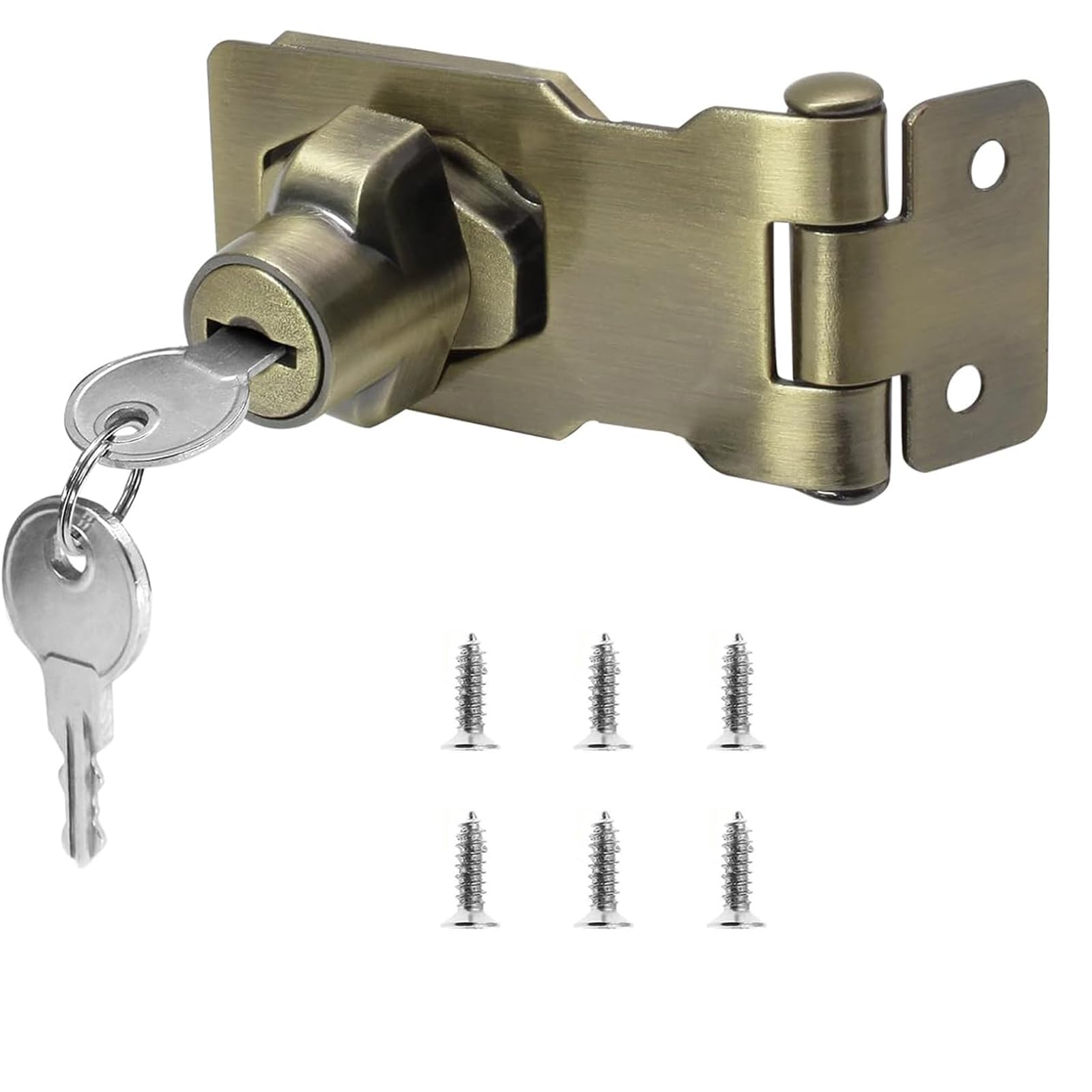 Keyed Lock Hasp, 100 mm(4 Inch) Cabinet Lock(Antique Green)