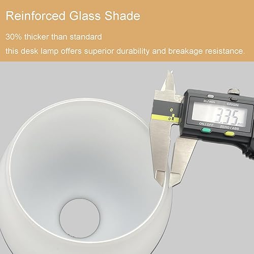 Miniatura 4 de Juego de 2 lámparas de mesita de noche pequeñas, cristal blanco lechoso, lámpara de escritorio de lugar pequeño, bombilla LED 3CCT incluida, color