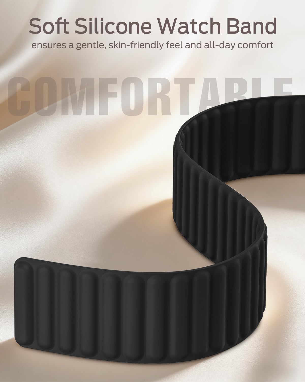 Higgs Magnetic Silicone Sport Strap Compatible with Apple Watch Straps 44mm 40mm 38mm 41mm 42mm 45mm 46mm 49mm for Men Women, Soft iWatch Wrist Band for Series 11 10 9 SE 8 7 6 5 4 Ultra 3 2 1 — view 5
