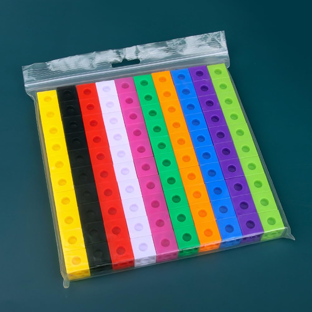 DAWRIS Lot De 100 Cubes à Emboîter Pour L'école Primaire - Pour L'école Primaire - Pour Enfants De 3 à 8 Ans - Pour Garçons Et Filles