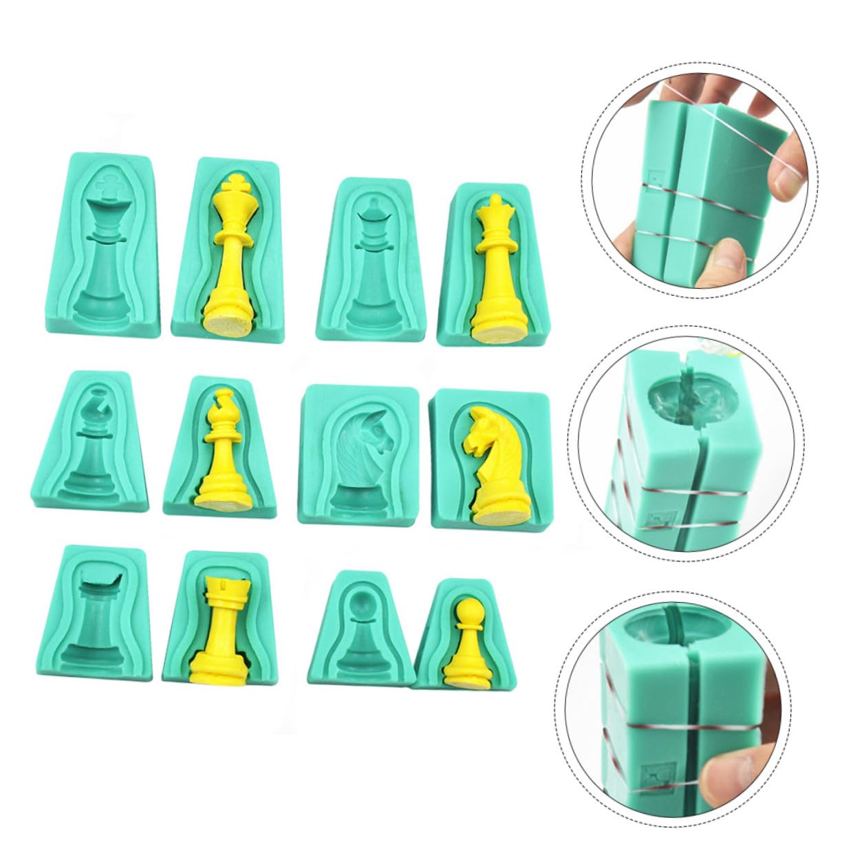 SHINEOFI 12 Stück Teiliges Silikon Backform Schach Figuren Motiv Kreative DIY Kuchenform für Schokolade Fondant Kekse Handgefertigte Desserts Lebensmittelecht Antihaftbeschichtet Einfach
