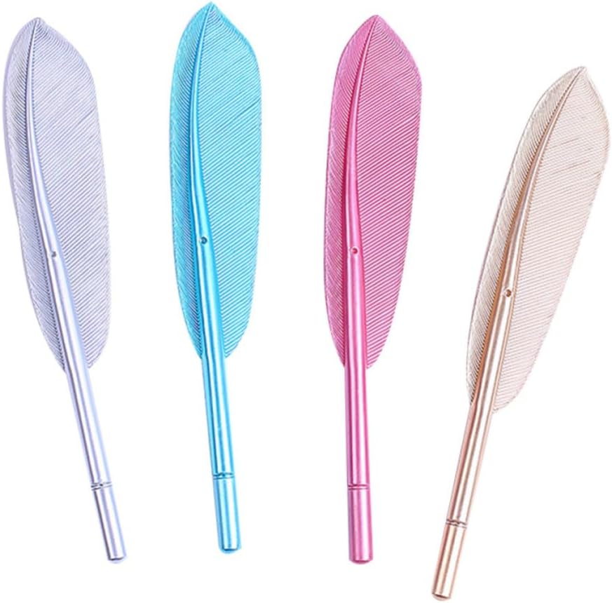 8pcs Vintage Creative Shape Colored Quill Sign Pens 0.5mm Smooth Writing Plastic Guest Pens for Wedding Engagement Special Days