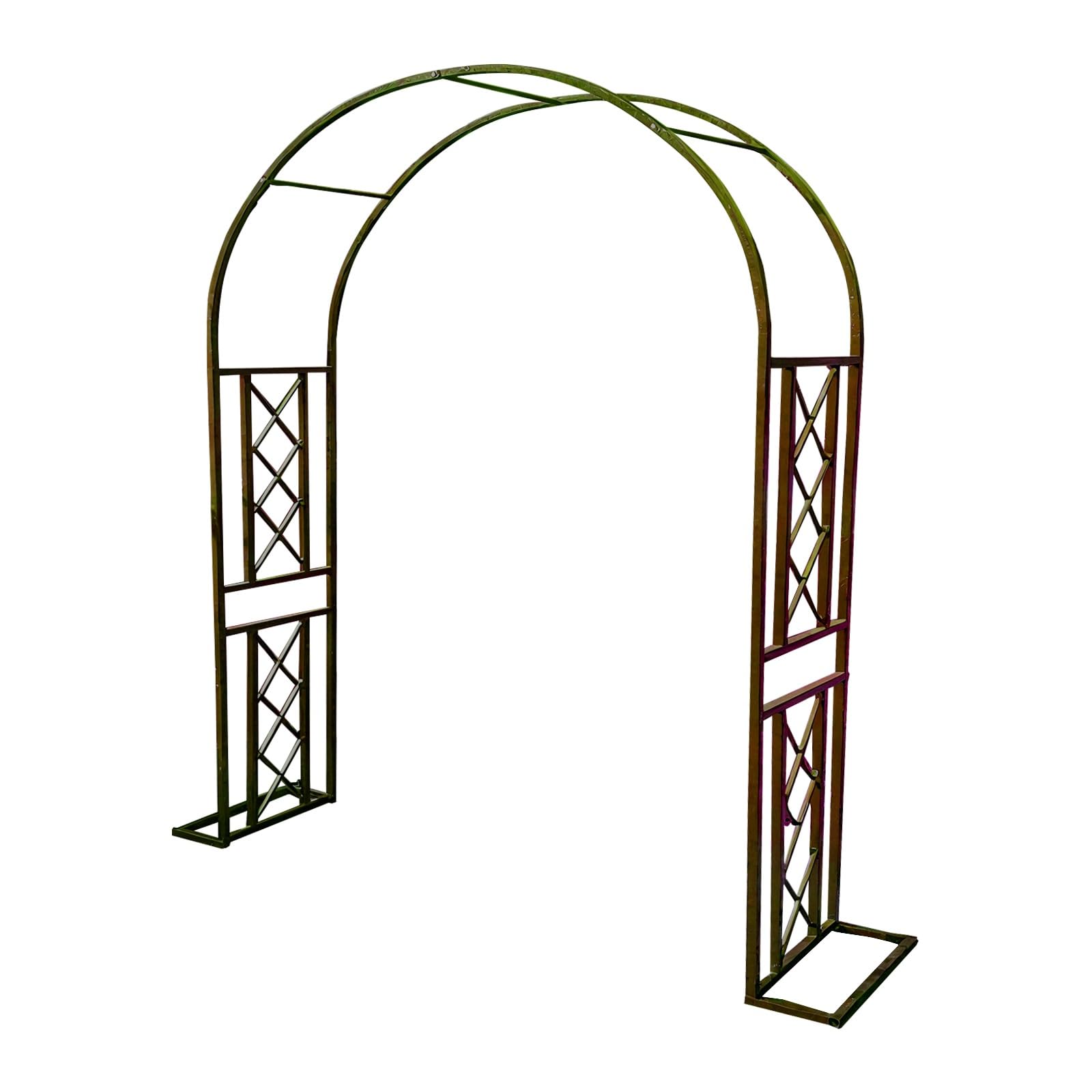 Arche de jardin en métal marron support plantes grimpantes aménagement patio extérieur