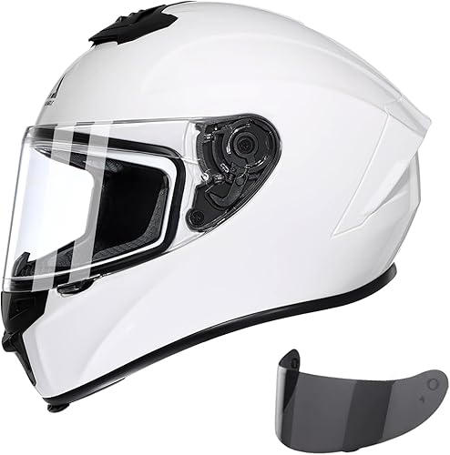 Vista 7 de TRIANGLE Casco de motocicleta para adultos, Casco integral para motocicleta con visera tintada y transparente, cumple con la aprobación DOT