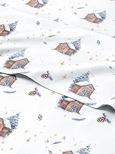 King Christmas Home Sheet Set - Holiday Xmas Pattern Bedding Set - Deep Pockets - Snug Fit - 4 Piece - Wrinkle Free & Easy Care - Comfy Festive Winter - Holiday Sheets for Women, Men, Kids and Teens