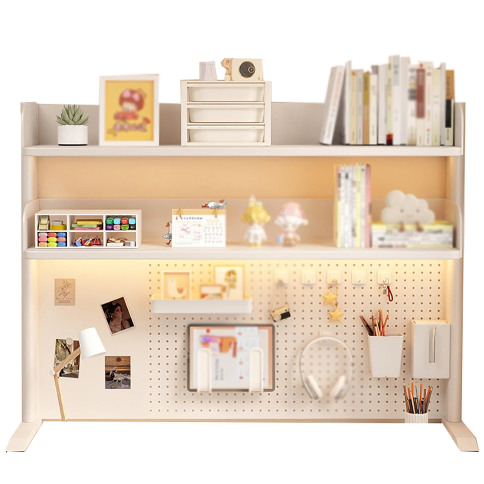 HJLKDYM Pegboard Storage Rack, Steel Desk Vertical Pegboard Combination Kit, Pegboards Accessories Modular Hanging for Dormitory Office Home Decoration Computer Desk(80x23.5x95cm)