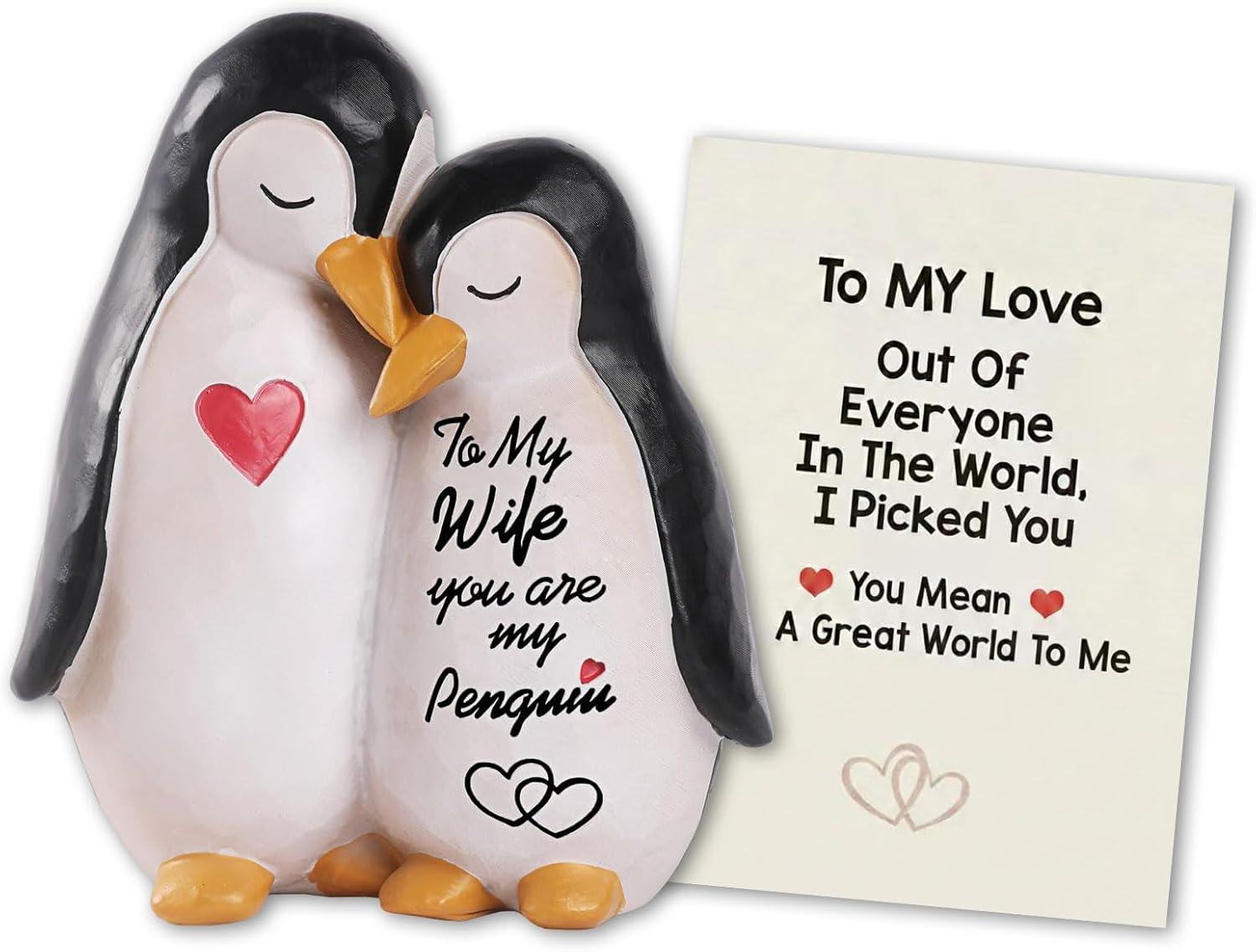 Gifts for Wife - to My Wife Penguin Sculptures Home Decor, Birthday Wedding Anniversary Valentines Day Gifts for Women Who Have Everything, Presents for Women Fiancee Girlfriend