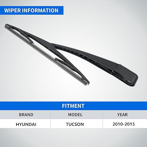 Miniatura 6 de Kit de limpiaparabrisas trasero de repuesto para Hyundai Tucson 2010-2015, limpiaparabrisas trasero y brazo de limpiaparabrisas trasero