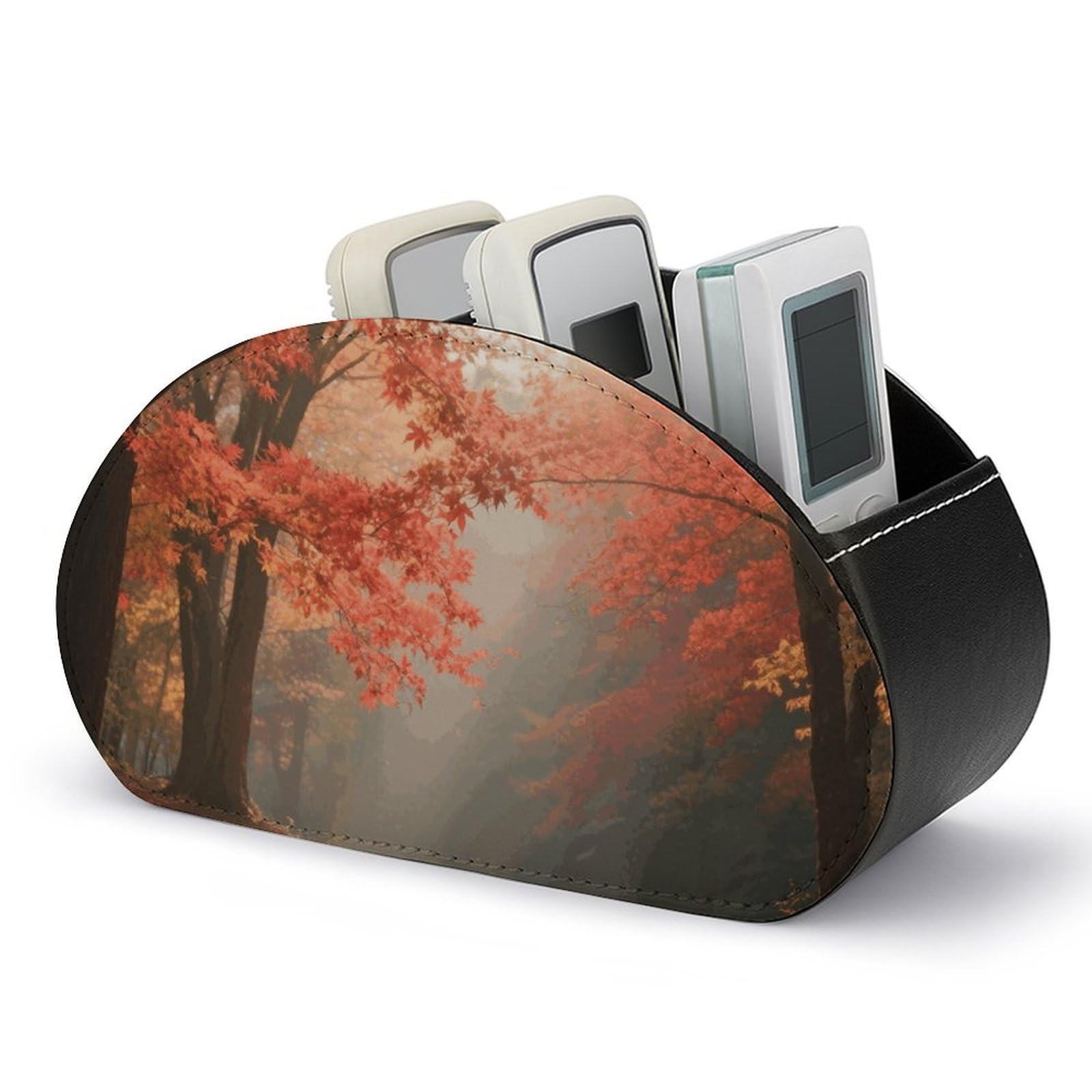 Support de télécommande en cuir à 5 emplacements, organiseur de rangement salon