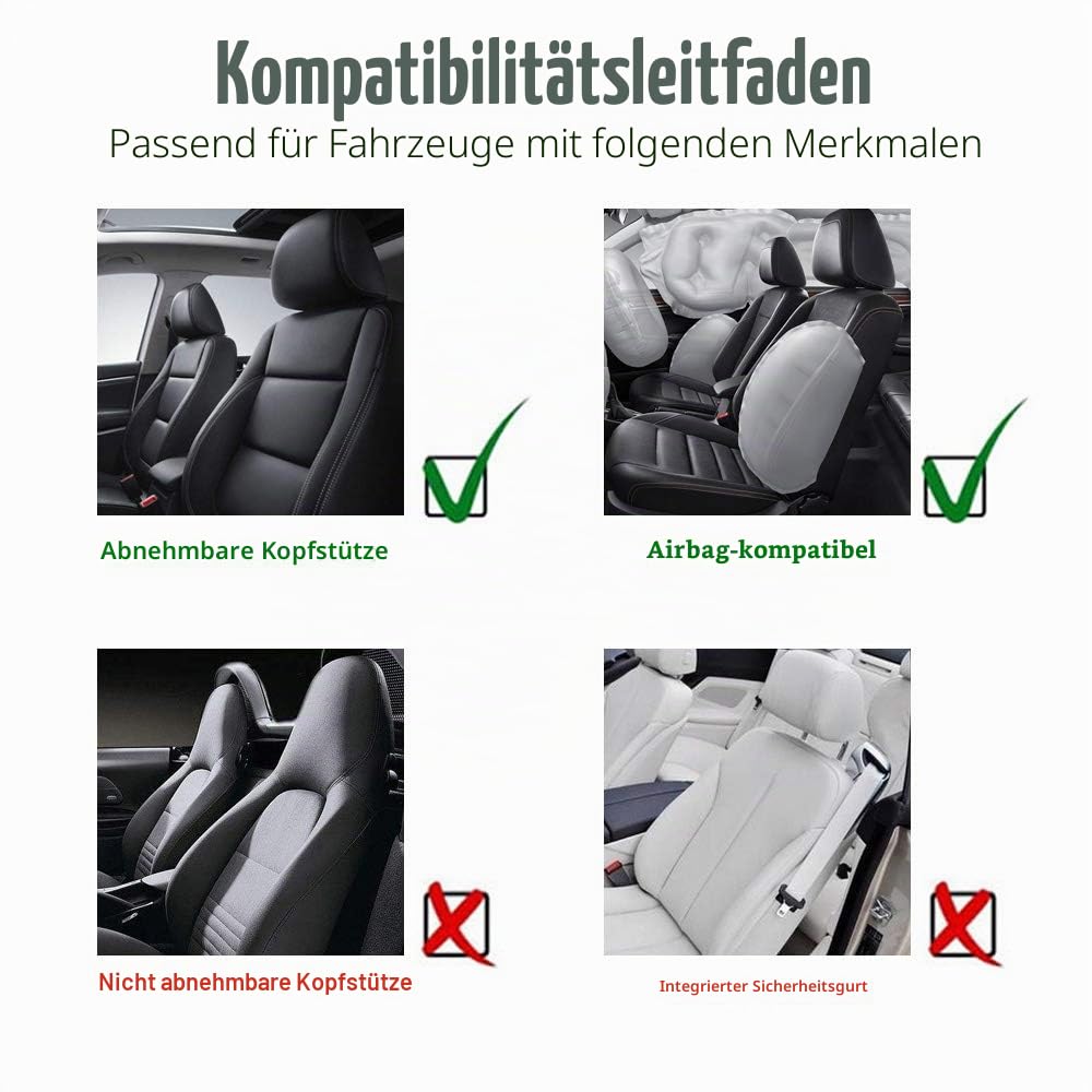 TOYOUN Universal Sitzbezüge Auto Vordersitze Autositzbezüge Schonbezüge Vorne Vordersitzbezüge Seitenairbag geeignet, 2er Jacquard-Fabirk Autoschonbezüge, Grau