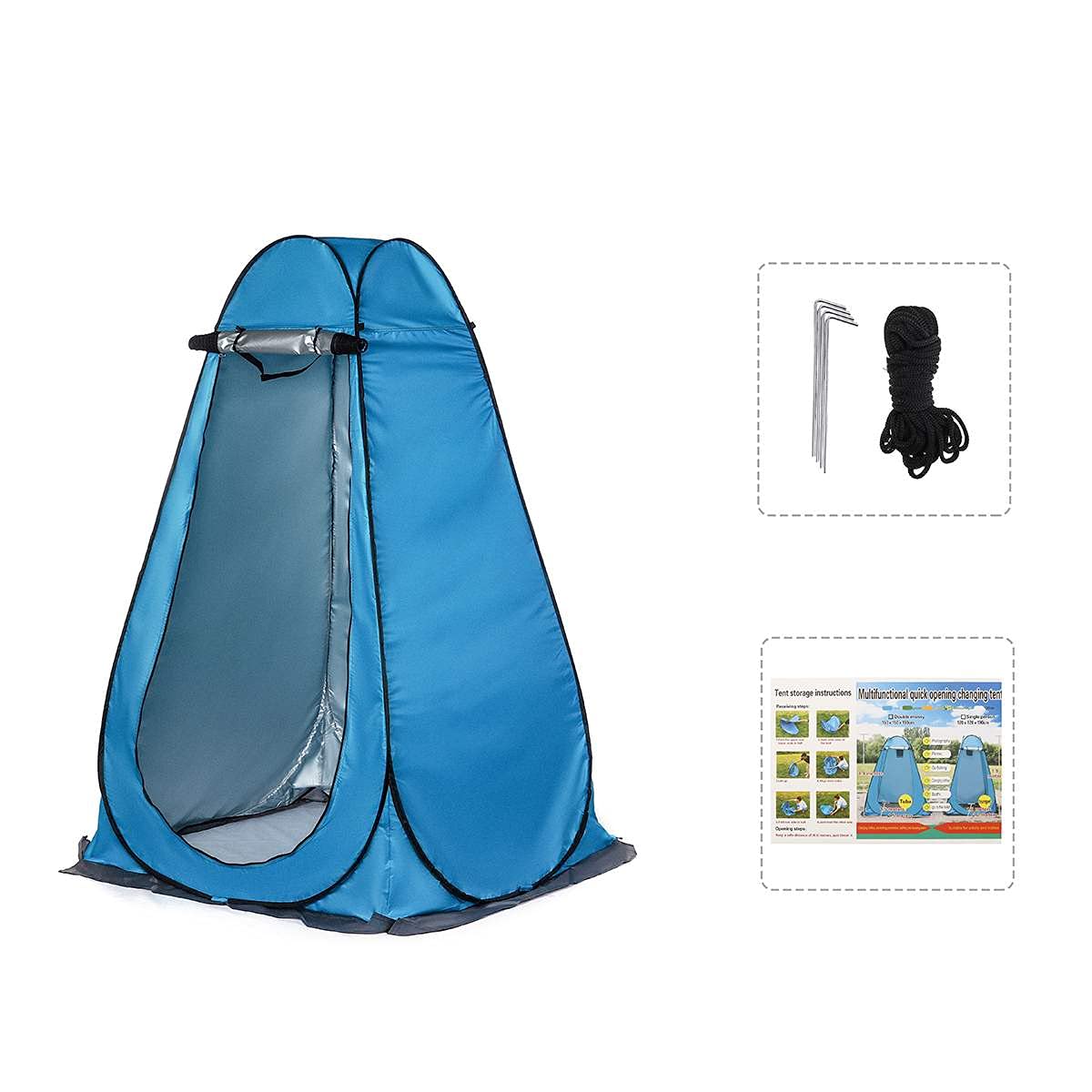 Lustar Portable Privacy Shower Toilet Outdoor Camping Tent Shed UV Swim Dressing Latrine Toilet Bird Watching Changing Tent with Bag A