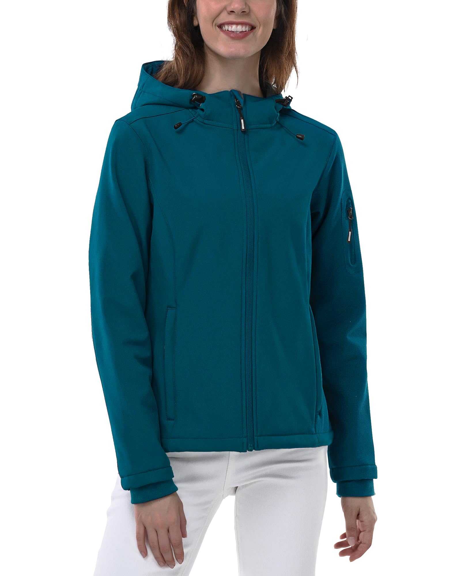 Outdoor Ventures Giacca da donna, impermeabile, traspirante, softshell – Giacca per le mezze stagioni, antivento, giacca funzionale con cappuccio