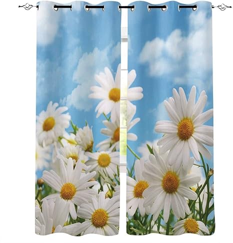 Amazon 美しい白い菊の花リビングルームの装飾品のスカイウィンドウカーテンリビングルーム カーテン オンライン通販