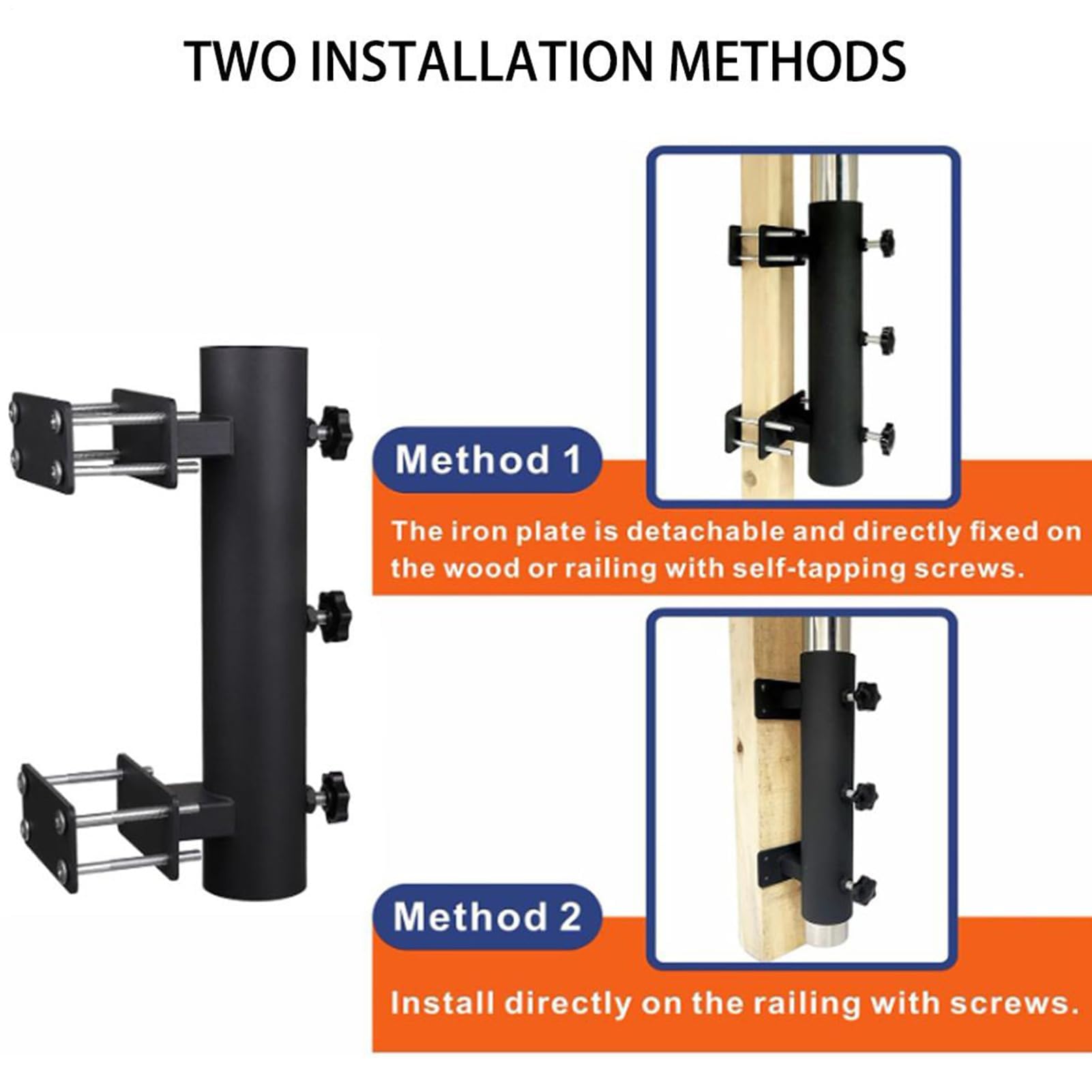Supporto per ombrellone e resistente alle intemperie, ideale per balconi, ringhiere, terrazze, giardini, recinzioni, perfetto per tenere saldamente ombrelloni in spazi esterni