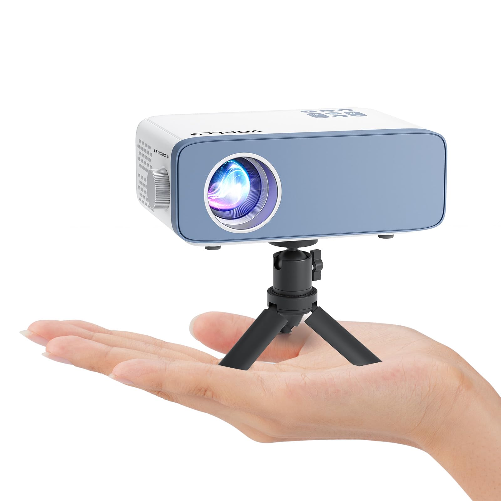 Mini Beamer, VOPLLS Mini 28000L WiFi Bluetooth Beamer Full HD 1080P Unterstützt, Tragbar Video Projektor mit 50% Zoom, Heimkino Projektor für Handy, Tablet/Laptop/PC/TV-Box, USB, HDMI, AV