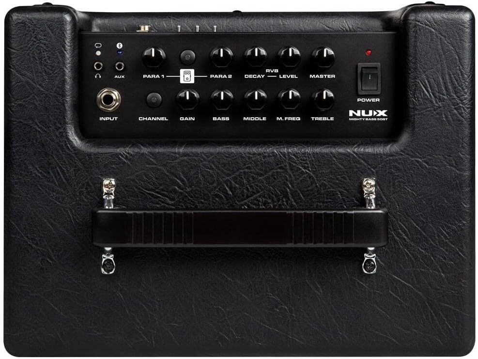 NUX Mighty Bass 50BT Digital Bass Amplifier, Bluetooth Audio Stream, 60s Phrase Loop, Gate, EFX, Amp Model, IR, Modulation, Reverb, Portable Depth Tone to-Go, USB Audio Stream