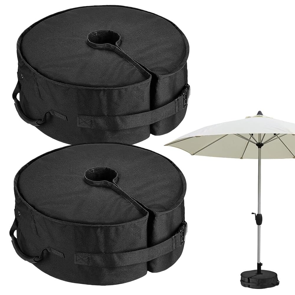 JYQOQH 2PCS Parasol Base Weights Bag,Up to 40kg/88 lb Parasol Bases Heavy Duty Bag,Oxford Fillable Sandbag with Large Opening,Heavy Duty Cantilever Bases Weight for Offset Umbrella Garden Umbrella
