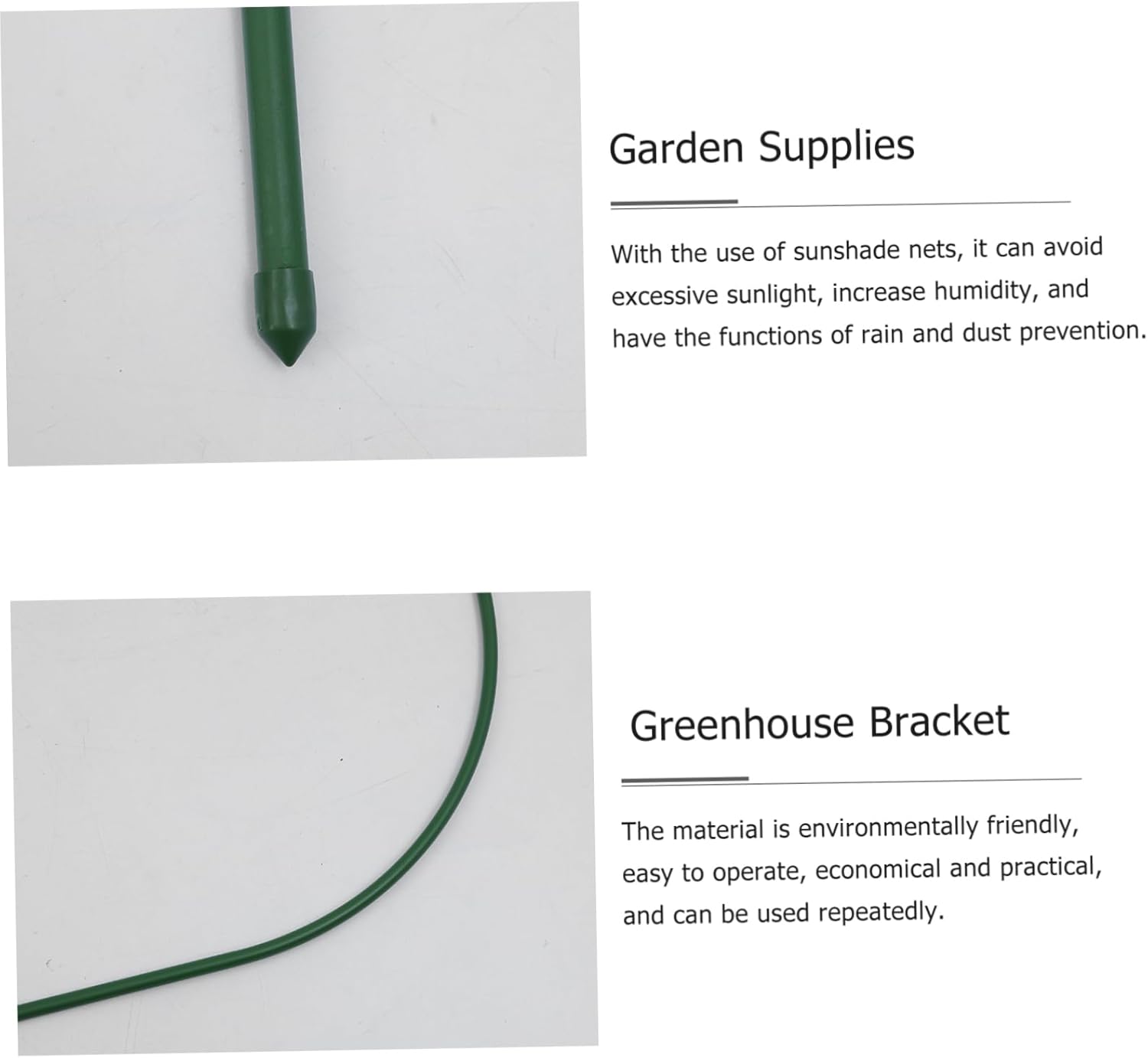 10pcs Coated Curved Plant Shed Support Frame Garden Support Stakes for Outdoor Plant Cover Greenhouse Hoops Arch-Shape Flower Frame