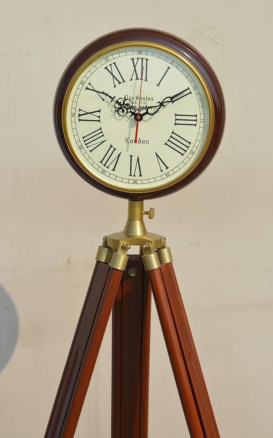 OVERSEAS MART Wooden Analog Clock With Wooden Antique Tripod 70 Inches-image-31