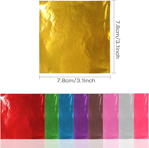 Miniatura 2 de Envoltorios de chocolate, 900 envoltorios de chocolate, envoltorios de azúcar, papel cuadrado de papel de aluminio para dulces de caramelo,