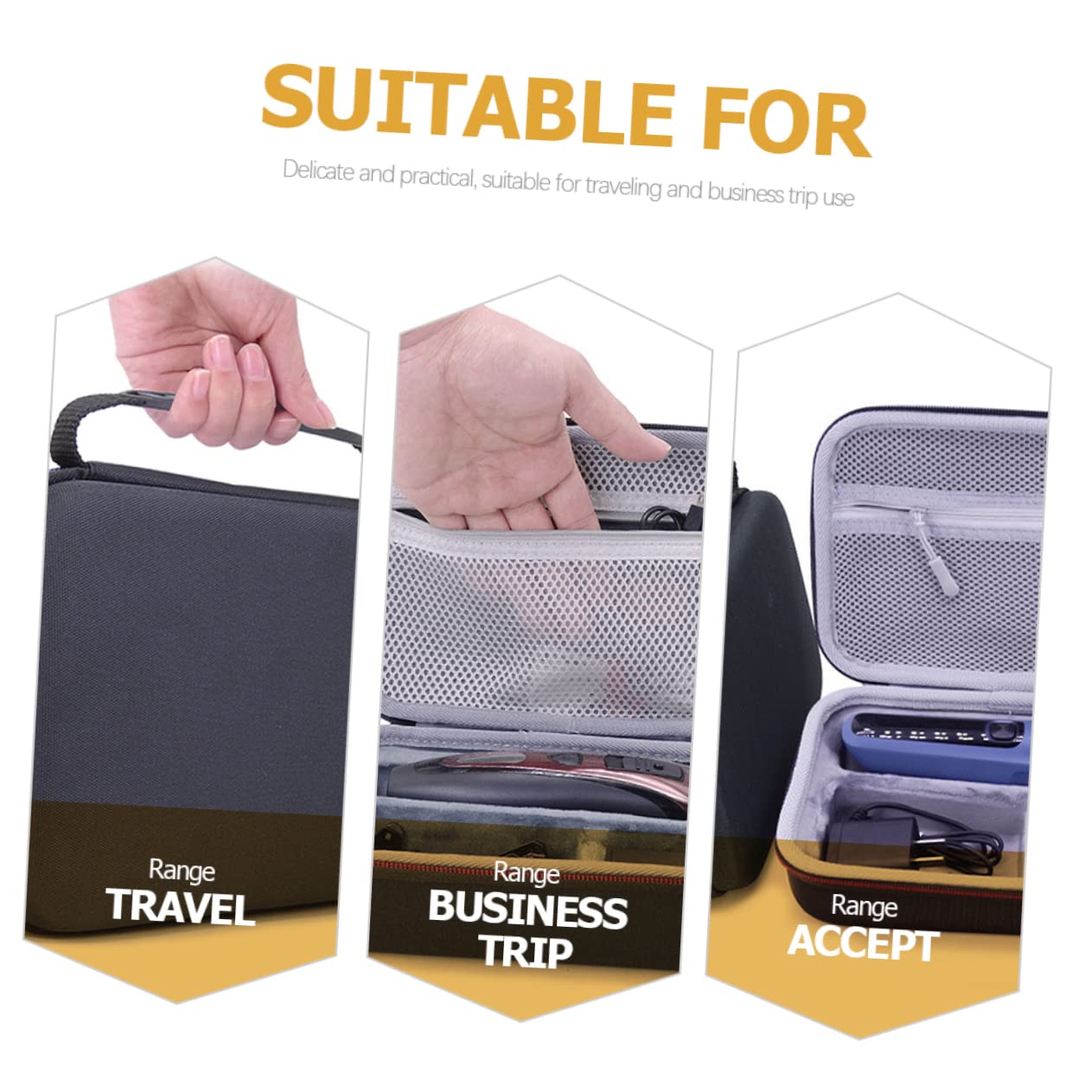 POPETPOP Custodia per Rasoi da Viaggio in Eva Resistente All’usura, Borsa Compatta Nera per Organizzare Accessori da e Proteggere Elettricità Portatile