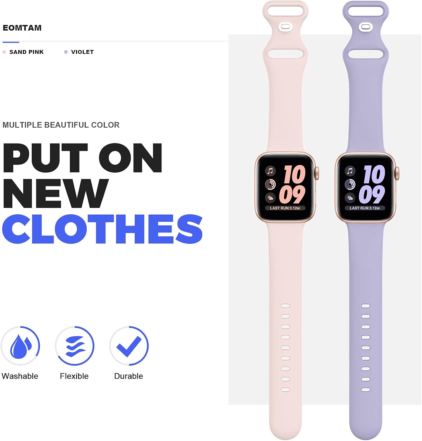 2 Pack Sport Silicone Bands Compatible with Apple Watch Bands 42mm 44mm 45mm Women Men, Soft Silicone Replacement Strap Band Compatible for iwatch Series 7 6 SE 5 4 3 2 1(42MM/44MM,Pink+Purple) : Cell Phones & Accessories