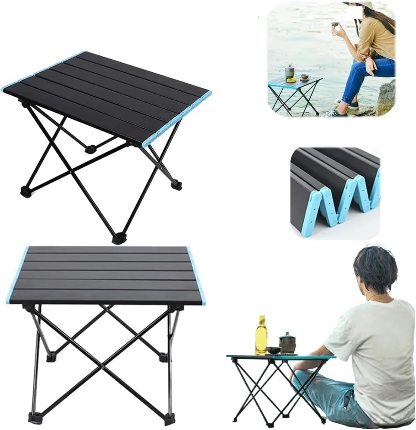 Picnic Folding Table Ultralight Portable Folding Camping Table Foldable Outdoor Dinner Desk Aluminum Alloy Picnic Table Fit for Garden Party BBQ Convenient