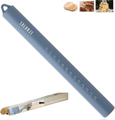 XBLDMJY Pequeño rodillo de silicona azul, rodillo de masa antiadherente de núcleo interno de acero inoxidable