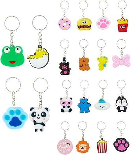 100 llaveros de dibujos animados para recuerdos de fiesta de niños, mini llavero lindo para premios de aula, regalos de fiesta de cumpleaños,