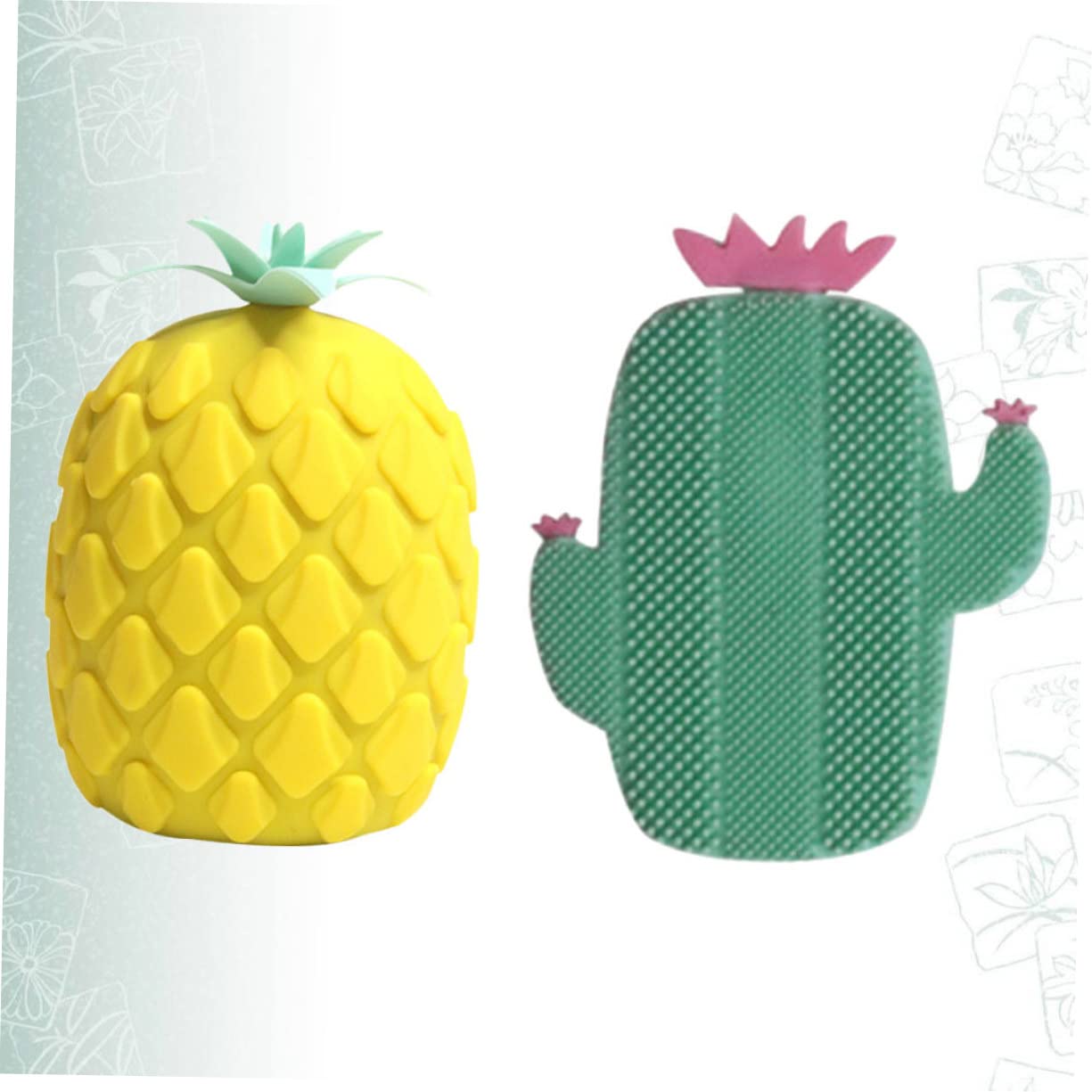 Healeved 3 Piezas 1 Cepillo de baño de silicona Cepillo facial depurador de lavado de cuerpo cepillo de ducha bolas baño esponja baño depurador de baño cepillo de lavado masaje Piña bebé
