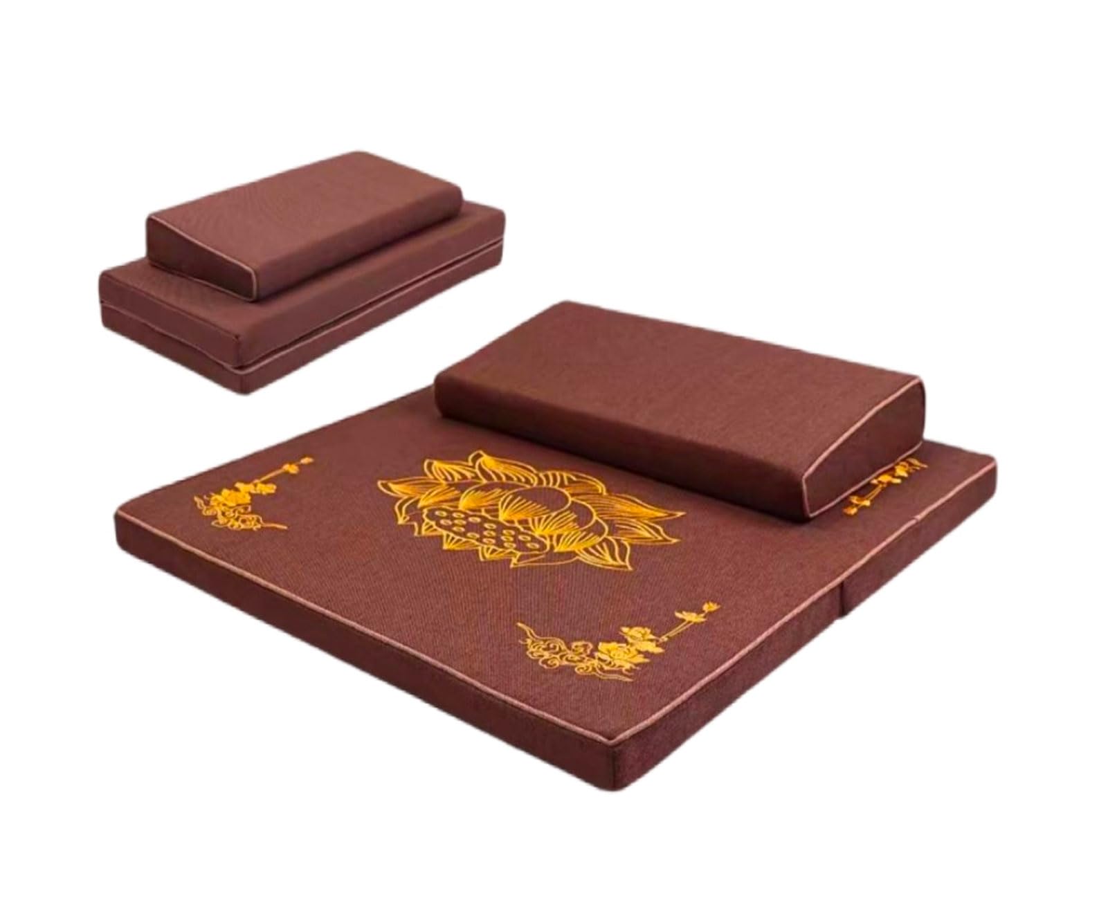 Cojín De Meditación Grande Y De Meditación, Colchoneta De Meditación Artesanal, Cojín De Piso Plegable Portátil Portátil De Fibra De Coco Al Aire Libre Cojín De Yog(Size:70x70cm(28x28inch),Color:Café)