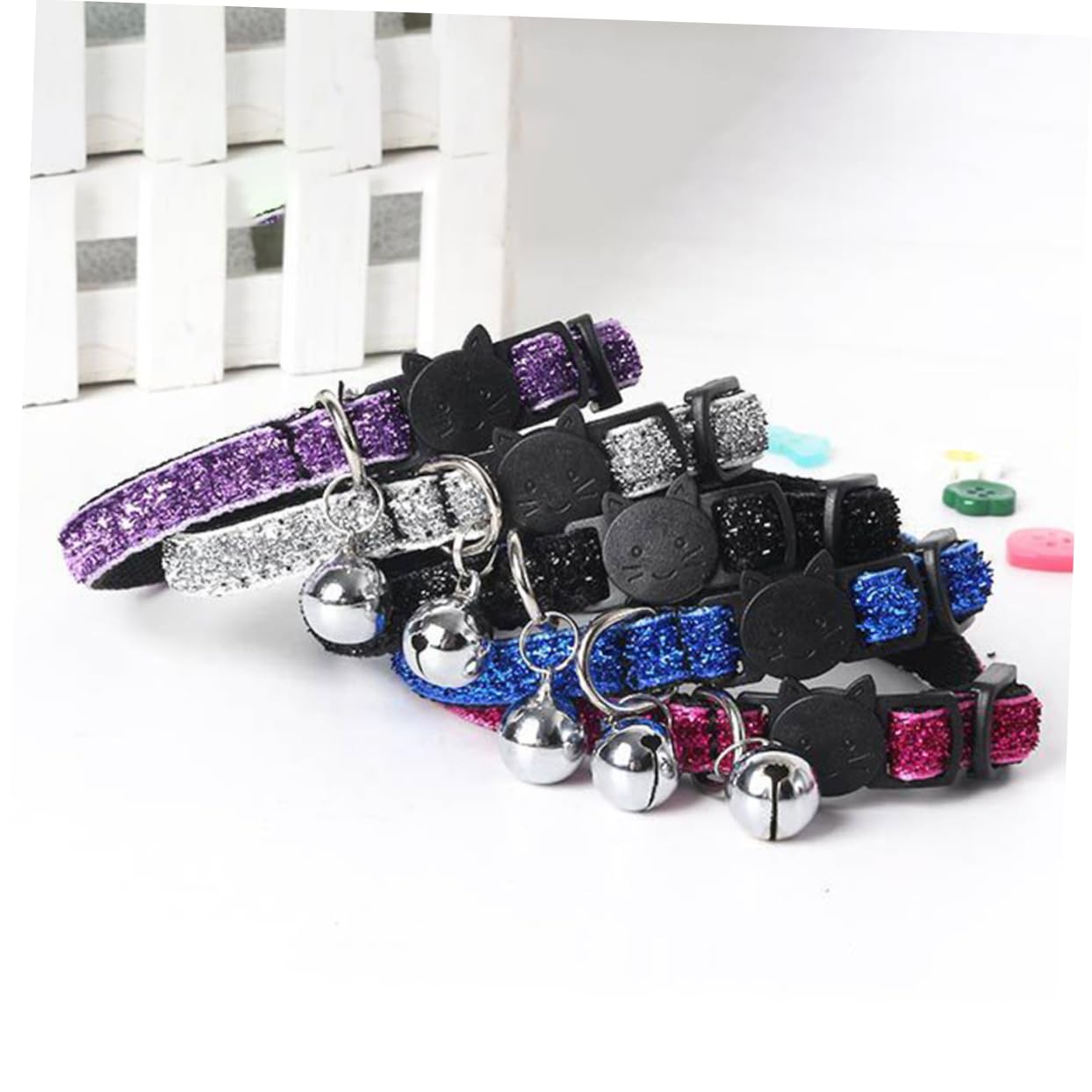 BESPORTBLE 15pezzi Collare Regolabile Nylon Con Campanella Per Gatti e Cani Da Accessorio Sicuro e Pratico Per Identificazione Animali Domestici