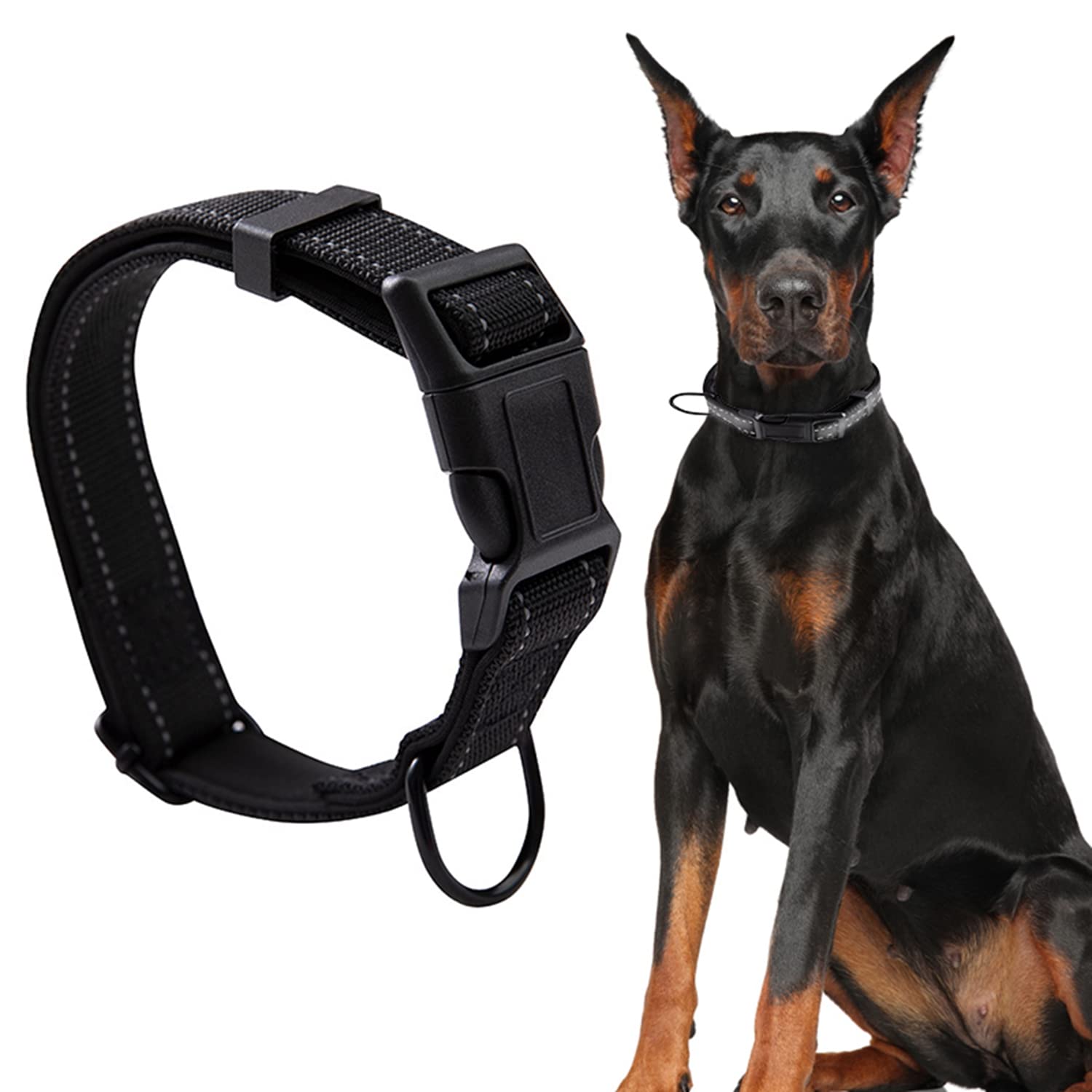 See full amazon price history chart for Qpets Reflective Strong Dog Collar For Medium Large Dogs, Nylon Tactical Dogs Collar With Reflective Safety Strip Leash Ring, Dog Training Collar Quick Release Buckle(L, 18.9-23.2),?25 cm,W_5 cm Qpets Reflective Strong Dog Collar For Medium Large Dogs, Nylon Tactical Dogs Collar With Reflective Safety Strip Leash Ring, Dog Training Collar Quick Release Buckle(L, 18.9-23.2),?25 cm,W_5 cm (B0B5PM5VF7) Amazon Price History, Amazon Price Tracker