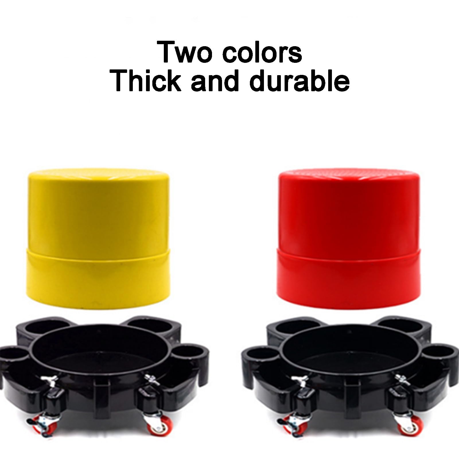 Taburete Taller, Taburete con Ruedas, Mecánica Silla Extraíble de Plástico, Taburete de Taller Móvil, Adecuado para Lavaderos de Autos y Garajes(Yellow)
