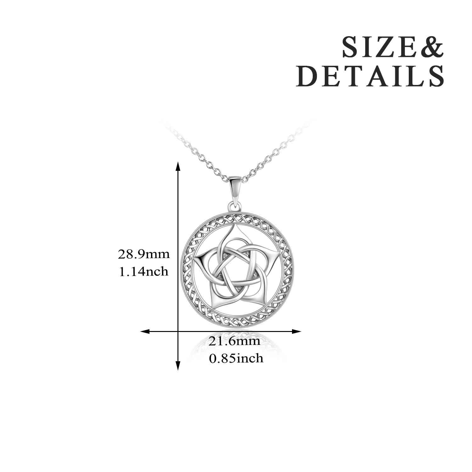 YAFEINI Pentacle naszyjnik srebro Pentagram Pentagram wisiorek naszyjnik wikańska biżuteria dla kobiet mężczyzn prezenty e Srebro, cod. PYX3253